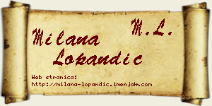 Milana Lopandić vizit kartica